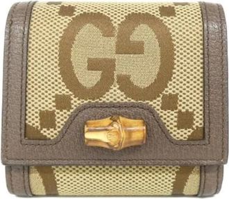 Gucci Pre-owned Wallets, female, Brown, Size: ONE SIZE Pre-owned Canvas Wallet