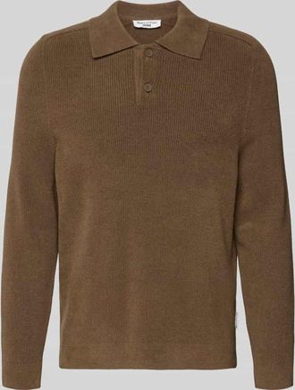 Marc O'Polo Denim Marc OPolo Denim Regular Fit Strickpullover mit Polokragen in Taupe, Größe XXL