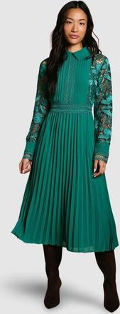 Coast Petite Lace Shirt Dress in Emerald at Nordstrom, Size 10P