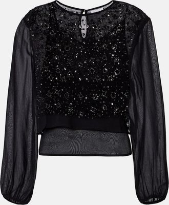 Velvet Top Marlowe con paillettes