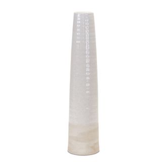 Melrose International Stoneware Floor Vase 19.5H - White, Sand