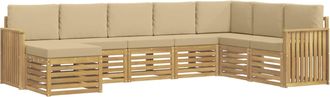 vidaXL Conjunto De Sof&aacute;s De Exterior 8 Uds. Y Beige Poli&eacute;ster Vidaxl
