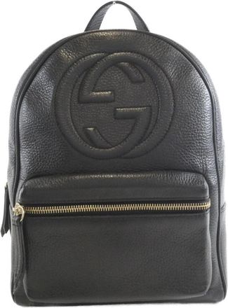 Gucci Black Leather Backpack (Pre-Owned)