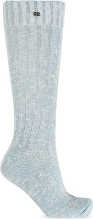Ganni Socks, female, Blue, Size: XS/S Socks with lurex thread