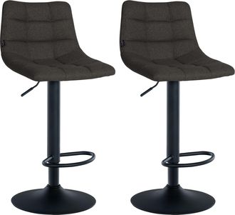 Clp Clp - Set De 2 Taburetes De Bar Jerry En Tela Gris Oscuro Negro