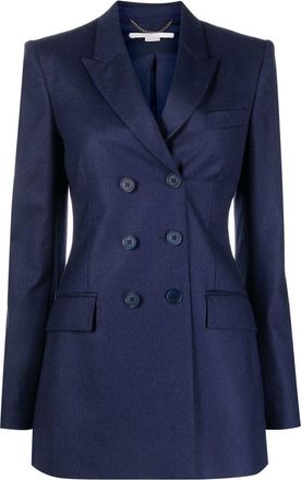 Stella McCartney double-breasted wool blazer - women - Cotton/Wool/Viscose - 40 - Blue
