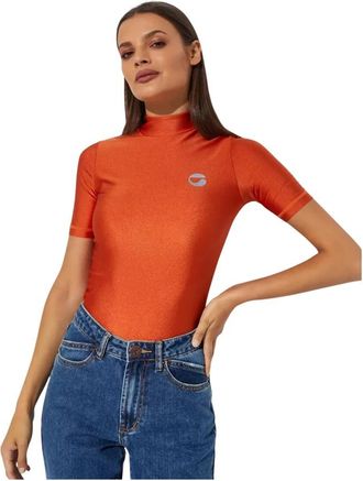 Coperni Oranje High Neck T-shirt - Dames - T-shirts - Oranje - L - Tops