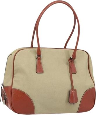Prada Pre-owned Handbags, female, Beige, Size: ONE SIZE Pre-owned Vintage Tote Bag