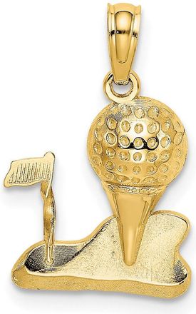 Diamond2Deal 10k Yellow Gold Solid Polished Golfing Charm Pendant