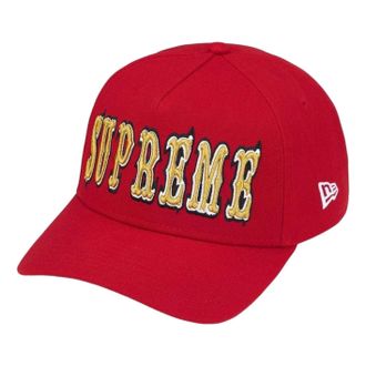 SUPREME x New Era SS26 Gothic Outline Adjustable Cap Red SUP-SS26-1050-RED