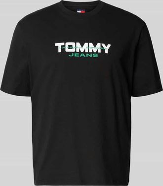 Tommy Jeans Regular Fit T-Shirt aus reiner Baumwolle in Black, Gr&ouml;&szlig;e XXL