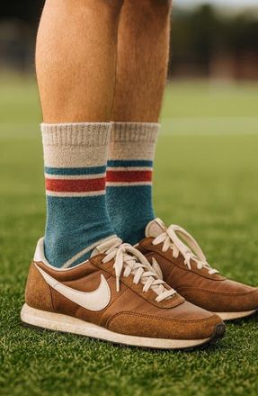 United By Blue Cushioned Wool & Yak Blend Crew Socks in Oatmeal at Nordstrom, Size Medium