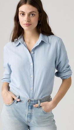 Levi's Carlile Classic Poplin Shirt - Donna - XL - Lavaggio medio / String Me Along