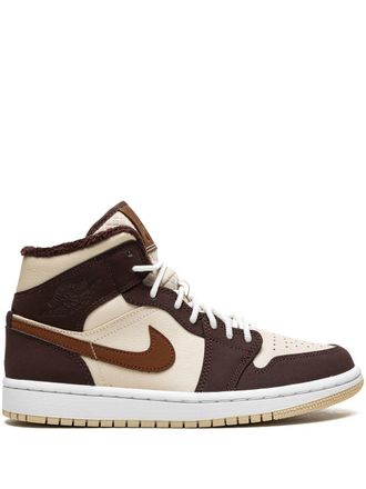 Nike Jordan Air Jordan 1 Mid SE Brown Basalt Fleece sneakers - women - Leather - 11.5