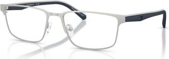 Emporio Armani Rechthoekig Optisch Montuur - Heren - Brillen - Grijs - 54 MM - Accessoires
