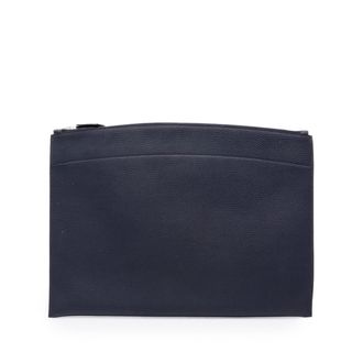 Herm&egrave;s Navy Togo Leather Clutch Bag (Pre-Owned)