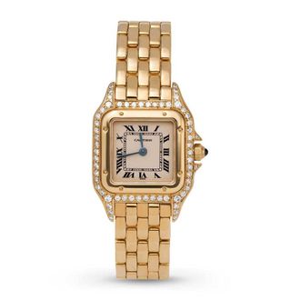 Cartier Pre-owned Cartier Panthere De Cartier Quartz Diamond White Dial Ladies Watch WF3070B9