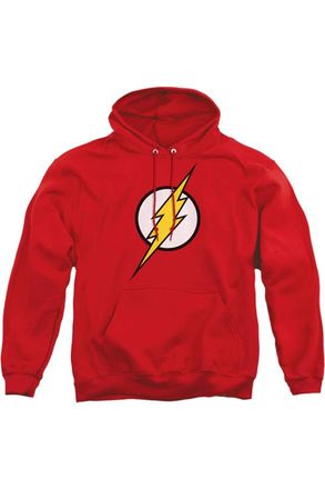 Gildan Justice League of America Flash Logo Adult Pull Over Hoodie / Hooded Sweatshirt