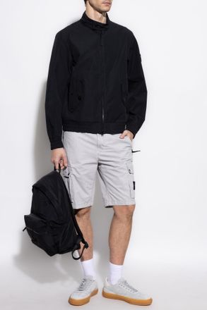 Stone Island Jacket With Logo, Mens, Black