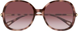 Chlo&eacute; Havana Red Ch0383S Recycled Acetate Sunglasses