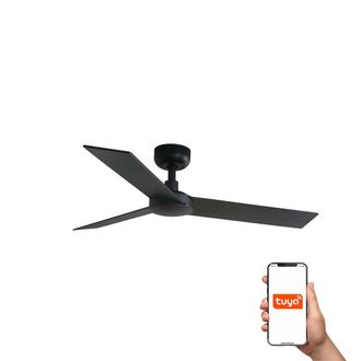 Netlighting Rudder Small 3 Blade Ceiling Fan Matt Black Walnut Tuya Smart System