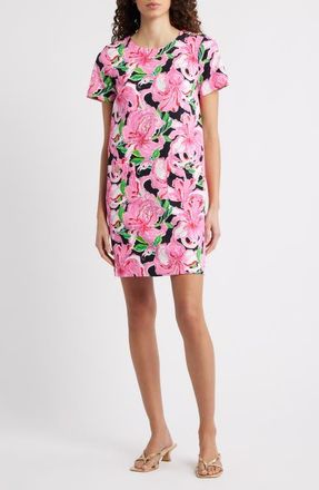 Lilly Pulitzer Mattison Floral Cotton Blend Shift Dress in Onyx Party All The Time at Nordstrom, Size Xx-Small