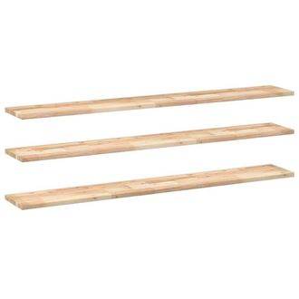 Berkfield Home Floating Shelves 3 pcs 120x20x2 cm Untreated Solid Wood Acacia in Brown | Size: 120 x 20 x 2 cm