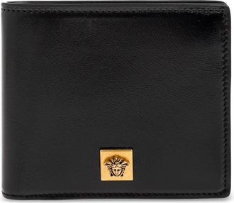 Versace Leren Portemonnee met Applicatie - Heren - Portefeuilles - Zwart - ONE Size - Leer - Accessoires