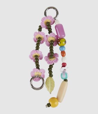 Mira Mikati Porte-Cl&eacute;s Beaded With Crochet Flowers Multi