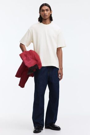 H&M Loose Fit Interlock T-shirt in Cream at Nordstrom, Size Xx-Large