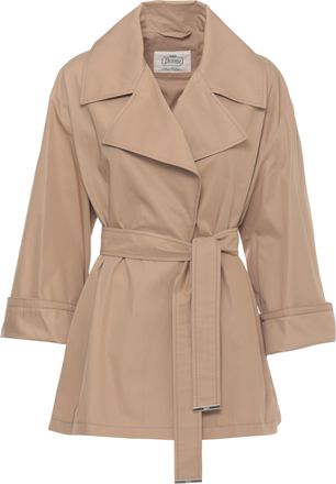 Herno Brown Cotton Belted Raincoat