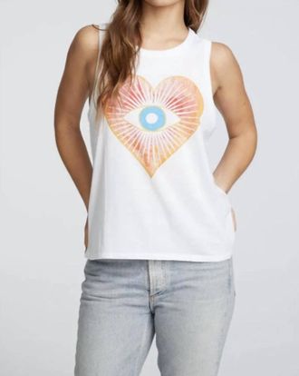 Chaser Rpet Vintage Jersey Slit Back Third Eye In Cw9007-Cha6863-Wht