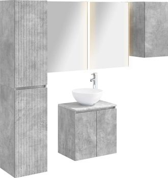 vidaXL Juego De Muebles De Ba&ntilde;o 5 Uds. Gris Hormig&oacute;n Vidaxl