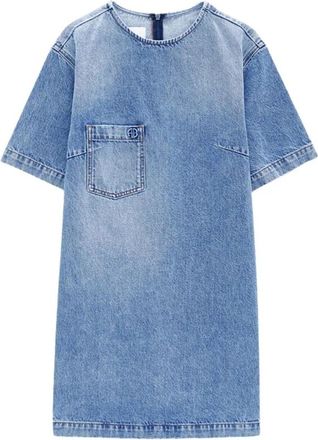 Anine Bing Tulah Mini Jurk - Dames - Korte kleedjes - Blauw - XS - Katoen - Kleedjes