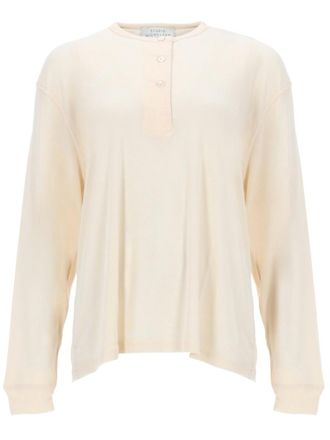 STUDIO NICHOLSON Beige Solid Round Neck T-Shirt
