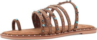 Free People Santa Fe Sandals Womens Sandals Cognac Suede : EU 38.5 (US Womens 8.5) M, Leather