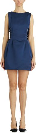 Elisabetta Franchi Womens Sleeveless Boat Neck Dress - Dark Blue - Size EU 38 (Womens)