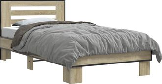 vidaXL Estructura De Cama Con Cabecero Roble Sonoma 80 X 200 Cm Vidaxl