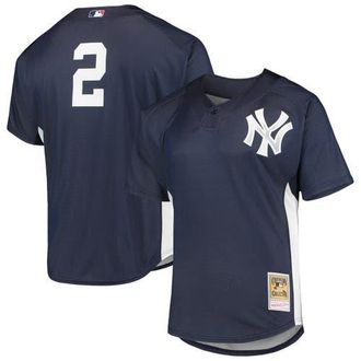 Mitchell & Ness Mens Mitchell & Ness Derek Jeter Navy New York Yankees Cooperstown Collection Mesh Batting Practice Button-Up Jersey at Nordstrom, Size Xx-Large
