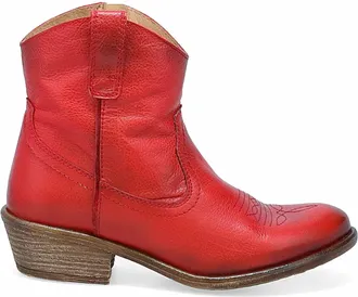 Miz Mooz Womens Carlitos Cowboy Ankle Boot In Red