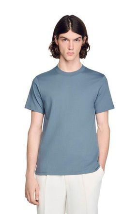 Sandro Cotton T-shirt in Grey /Blu at Nordstrom, Size X-Small