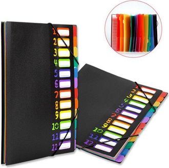 OEM Carpeta Para Documentos A4, Carpeta De Escritura, Carpeta Organizadora, Carpetas Multifuncionales Impermeables, Con 12 Compartimentos, 2 Unidades