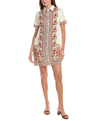 Max Studio Button-Front Mini Shirt Dress