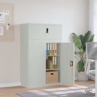 Berkfield Home File Cabinet Light Grey 90x40x145 cm Steel | Size: 90 x 40 x 145 cm