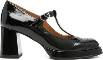 Chie Mihara 80 mm pumps met blokhak en T-bandje - Zwart