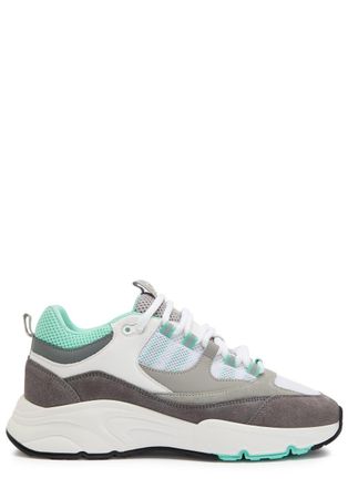 Cleens Aero Runner Panelled Mesh Sneakers - Mint - 44.5 (IT44.5 / UK10.5)