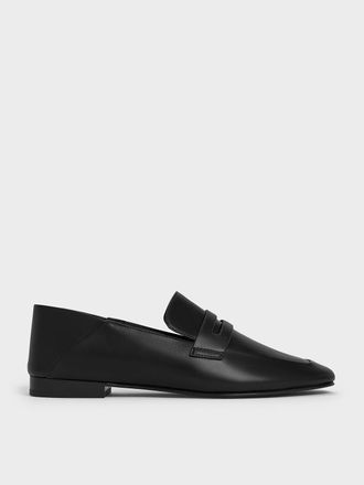 Charles & Keith Almond-Toe Penny Loafers