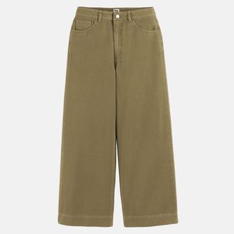 La Redoute Collections Wijdvallende 7/8-broek met hoge taille, van katoen