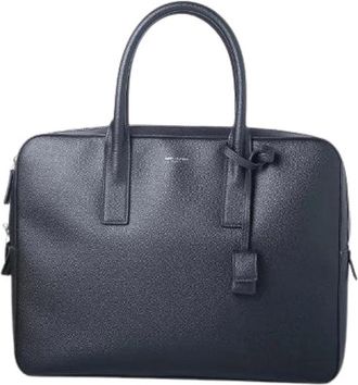 Saint Laurent Pre-owned Museum Aktetas - Dames - Vintage Handtas - Zwart - ONE Size - Leer - Vintage