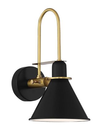 Crystorama Medford 1 Light Matte Black Wall Mount